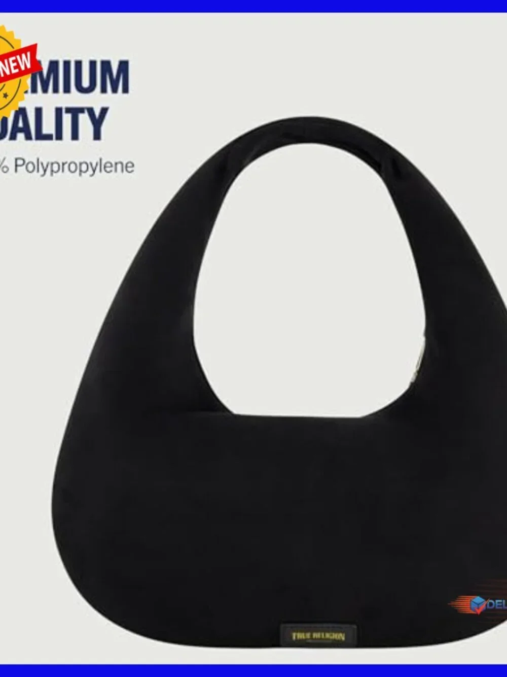 Lightweight Hobo Shoulder Bag with Zipper Compartment, 15x7 Inches